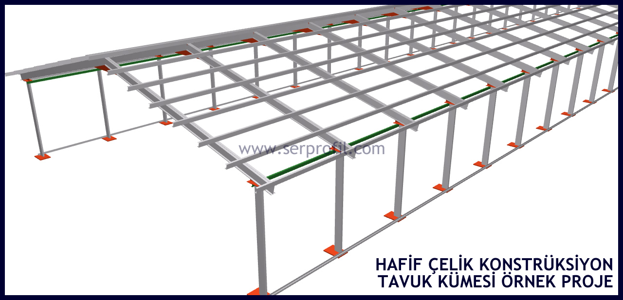 SerProfil Hafif Çelik Konstrüksiyon Tavuk Kümesi Örnek Projesi - SerProfil.com